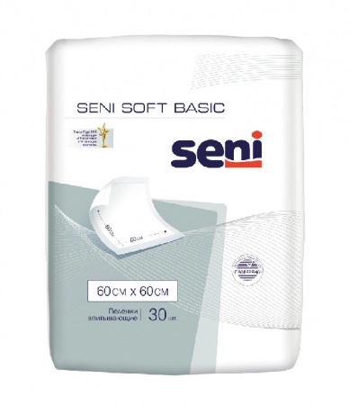 Пеленки гигиенические Seni soft Basic 60 x 60 см 30 шт. Пеленки/простыни нестерильные 30 шт.