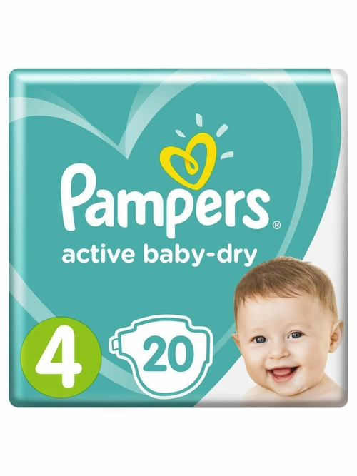 Подгузники Памперс Pampers 4 Active Baby-dry (9-14кг) Подгузники 20 шт.