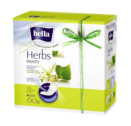 Классические ежедневки Bella Panty Herbs Tilia 60 шт. Прокладки ежедневные 60 шт.