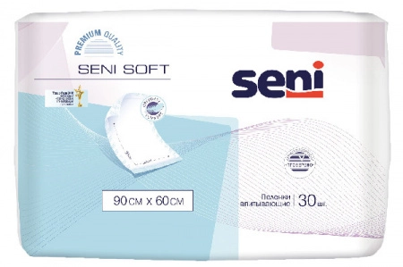 Пеленки гигиенические Seni Soft 90 x 60 cм 30 шт. Пеленки/простыни нестерильные 30 шт.