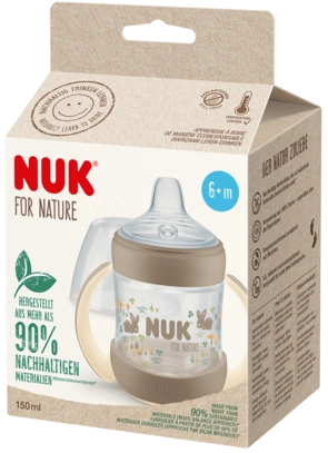 Бутылочка обучающая 150 мл ТЕМР с сил NUK for Nature Бежевая Бутылочки пластиковые 1 шт.