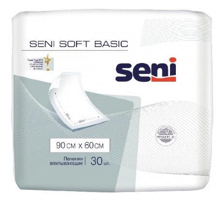 Пеленки гигиенические Seni Soft Basic 90 x 60 см 30 шт. Детские пеленки 30 шт.