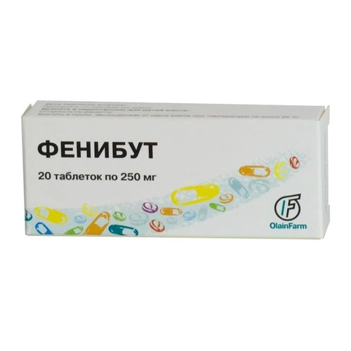 Фенибут Таблетки 250мг 20 шт.