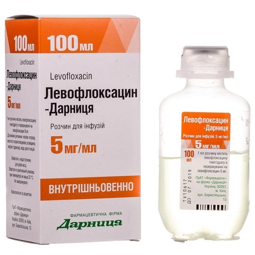 Левофлоксацин-Дарница Раствор для инфузий 500мг 100мл 1 шт.